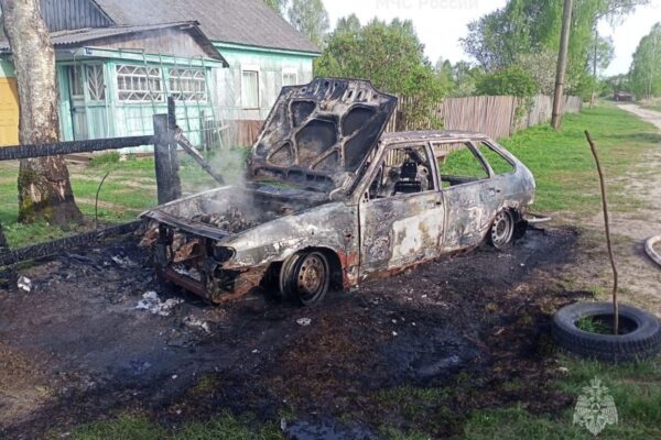 В Навлинском районе выгорел дотла легковой автомобиль