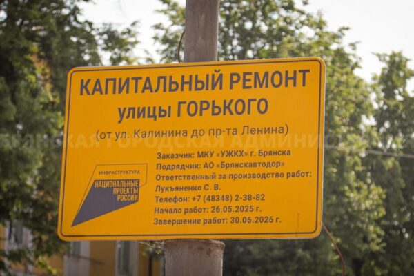 Трехдневное перекрытие улицы Горького в Брянске продлили